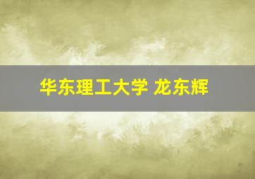 华东理工大学 龙东辉